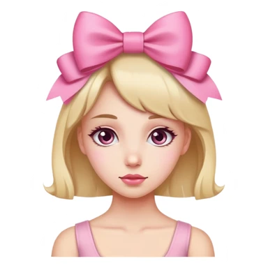 girl with bow on side of head  sticker