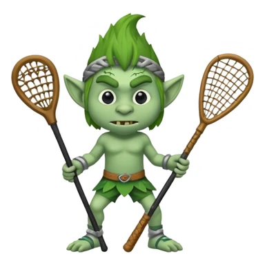 Troll holding lacrosse stick sticker