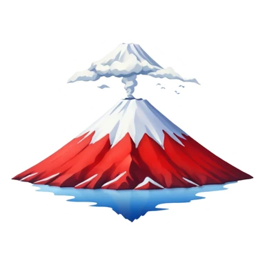 Mount Fuji with red color and nothing else. sticker