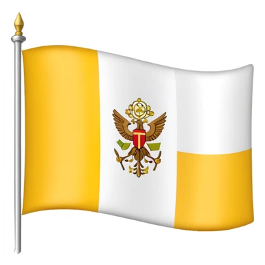 Realistic Vatican City flag yellow and white  sticker