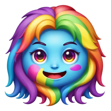 melted rainbow poop girl emoji monster sticker