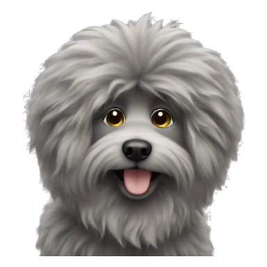 Grey fluffy dog sticker