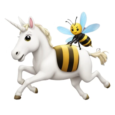 Unicorn riding a bee sticker