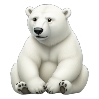 Polar bear sitting sticker