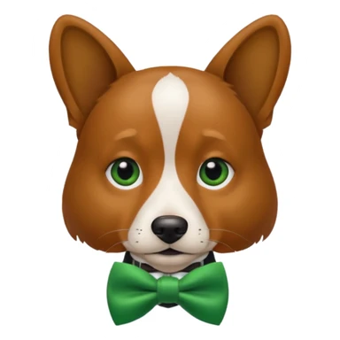 dog with a green bow tie sticker