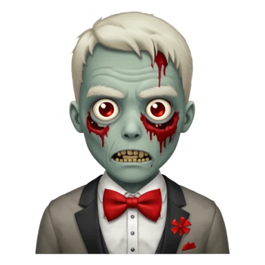 zombie with red bow tie sticker