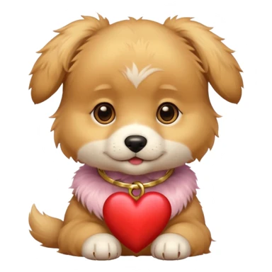 valentine's day themed puppy sticker