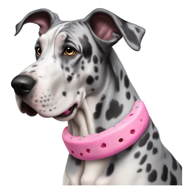 Blue Merle Great Dane eating pink cookies sticker