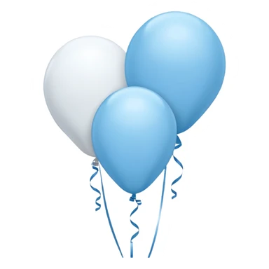 that the balloons be light blue and white sticker