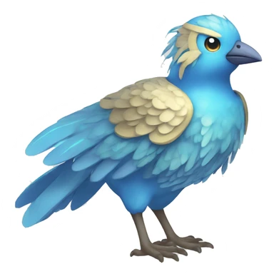 Wet Cool Cute Fantasy legendary blue bird water-type-Hydro-Phoenix-avian Fakemon full body sticker
