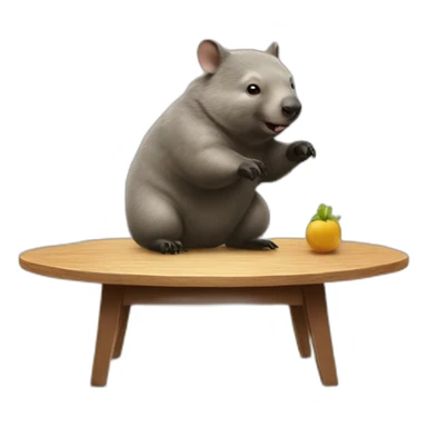 a wombat flipping  a table sticker