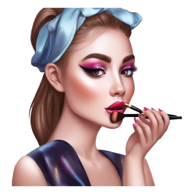 girl doing make up sticker