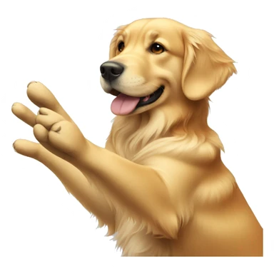 Golden Retriever giving high five sticker