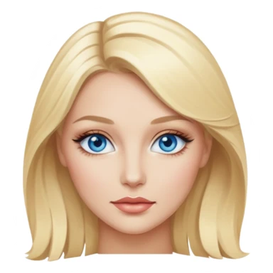 Blonde woman with blue eyes, luxury makeup sticker