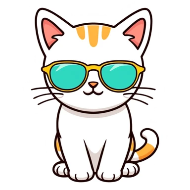 Cat with sunglasses sticker