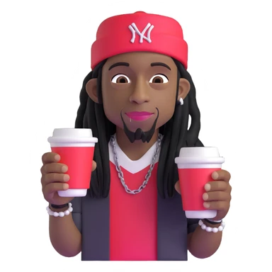lil wayne with two styrofoam cups sticker