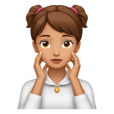 Girl with both hand on her neck sticker