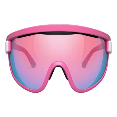 sporty pink shield visor sunglasses with extra thick bulky frame, athletic design, one-piece lens, heavy-duty look sticker