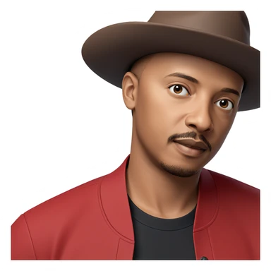 boy with mustache and hat sticker