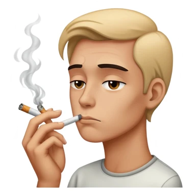 فرد غمگینی در حال سیگار کشیدن sticker