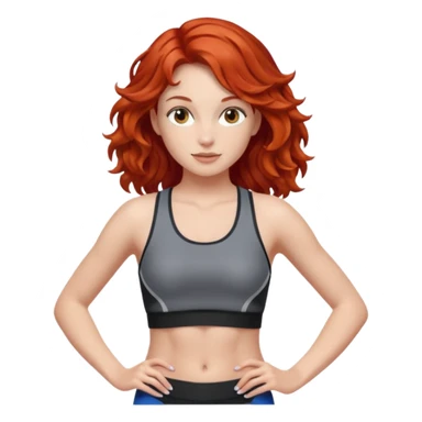 Athletic girl with red wavy hair and smaller boobs sticker