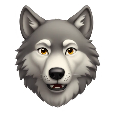 A wolf emoji but hes making a disappointed face sticker