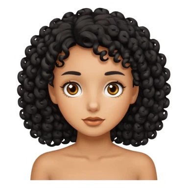 Tanned girl with black curls sticker