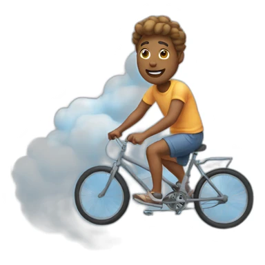 man riding a cloud wearing shorts sticker