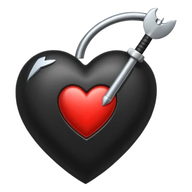 Corazón negro con una flecha sticker