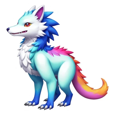  Colorful Shiny Kawaii Sergal FurSona Fakemon Full Body sticker