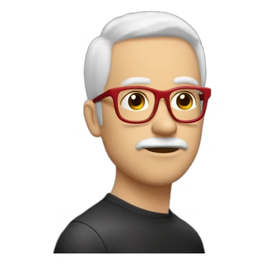 Cara Hombre blanco triste pelo canoso de punta gafas rojas y negras sticker