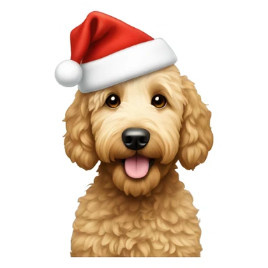 Goldendoodle wearing Santa hat sticker