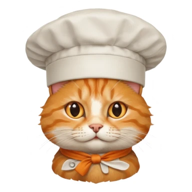 cat head with a chef's hat sticker