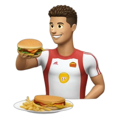 Ronaldo qui mange un burger chez Macdonald sticker