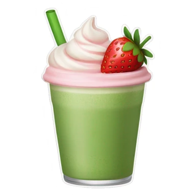 Strawberry matcha latte sticker
