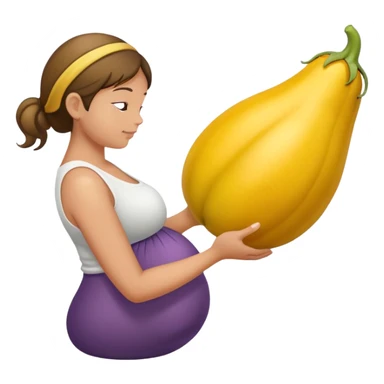 yellow eggplant combined with pregnant person and bowing person, bowing person in profile sticker