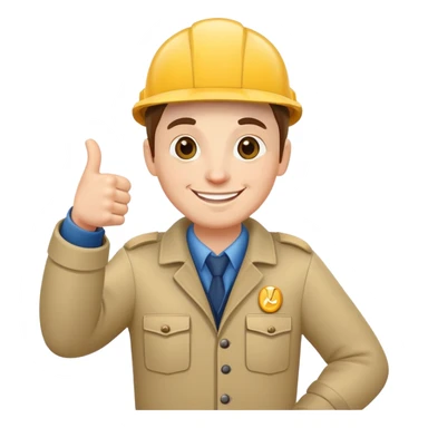 Tour guide with thumbs up indicating available tour sticker