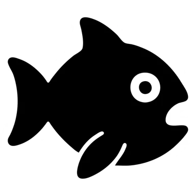 surprised fish solid filled icon sticker