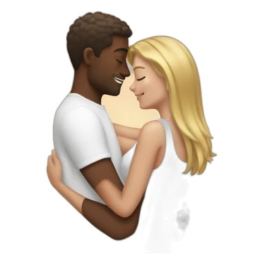 white boyfriend hugging girlfriend  sticker