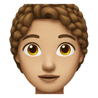 Woman with brown hair and middle part sticker