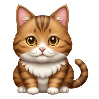 cute brown tabby cat with white paws and belly sticker