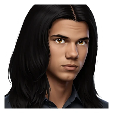 male portrait with long hair sticker