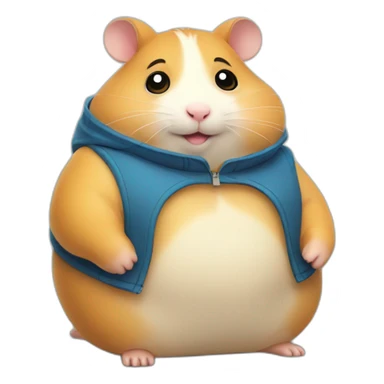 Fat hamster is sitting and waiting at the immigration office  sticker