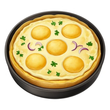 Round spanish potato omelet no plate sticker