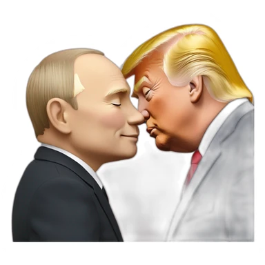 trump-and-putin-kissing,-lgbtq+ friendly, positivity, inclusiveness sticker