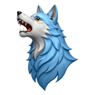 howling wolf crest in light blue sticker