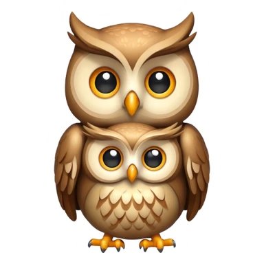owl hugs own beige sticker