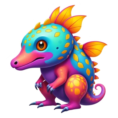 colorful dark Fakémon-creature with random markings sticker