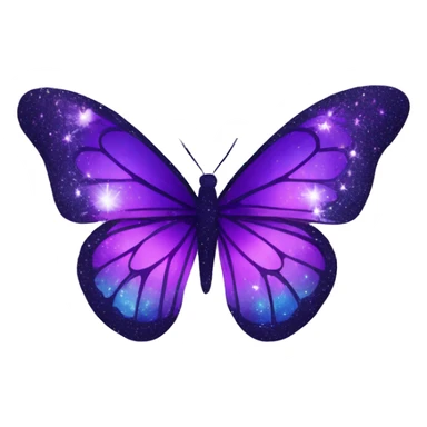 Purple-Shiny-Gem-Crystal-Glitter-Galaxy-Gradient-Sparkle-Stars-Glass-Butterfly sticker