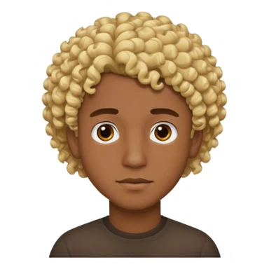 Chico joven latino, piel muy morena, pelo rubio rizado sticker